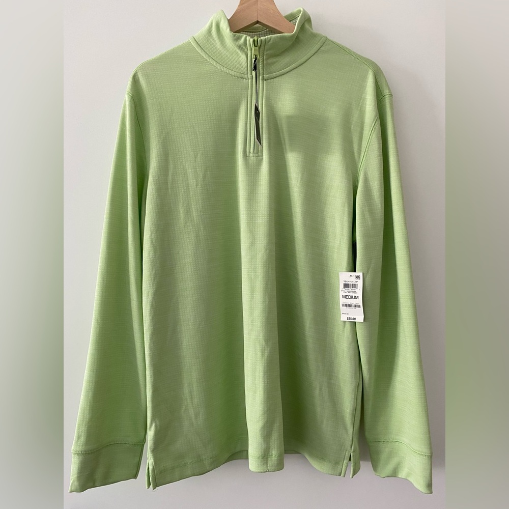 Club Room Men's Quarter-Zip Tech Sweatshirt pale mint green - Medium